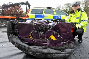 car crushed for not being insured